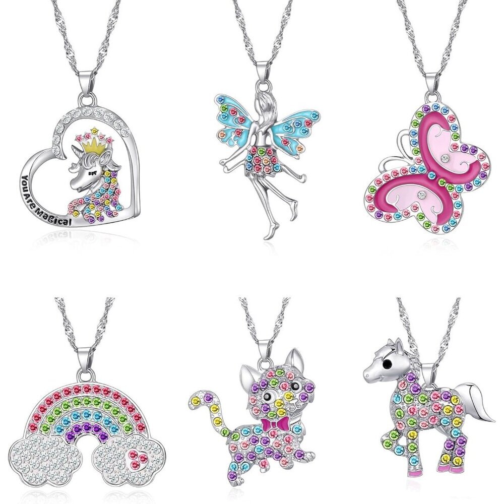 Cute Necklaces for Teen Girls - Adorable Pastel Crystal Necklace for Little Girl